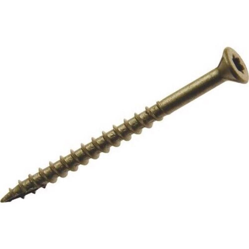 Grip-Rite PrimeGuard Plus No. 9 wire X 2 in. L Gold Star Flat Head Deck Screws 5 lb (Pack of 4)