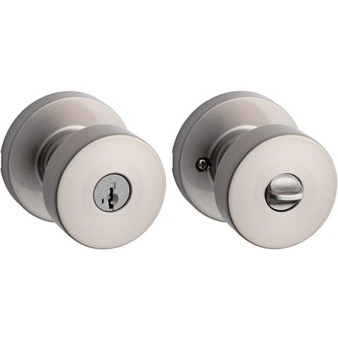Kwikset Pismo Signature Series Contemporary Satin Nickel Entry Door Knob KW1 1-3/4 in.