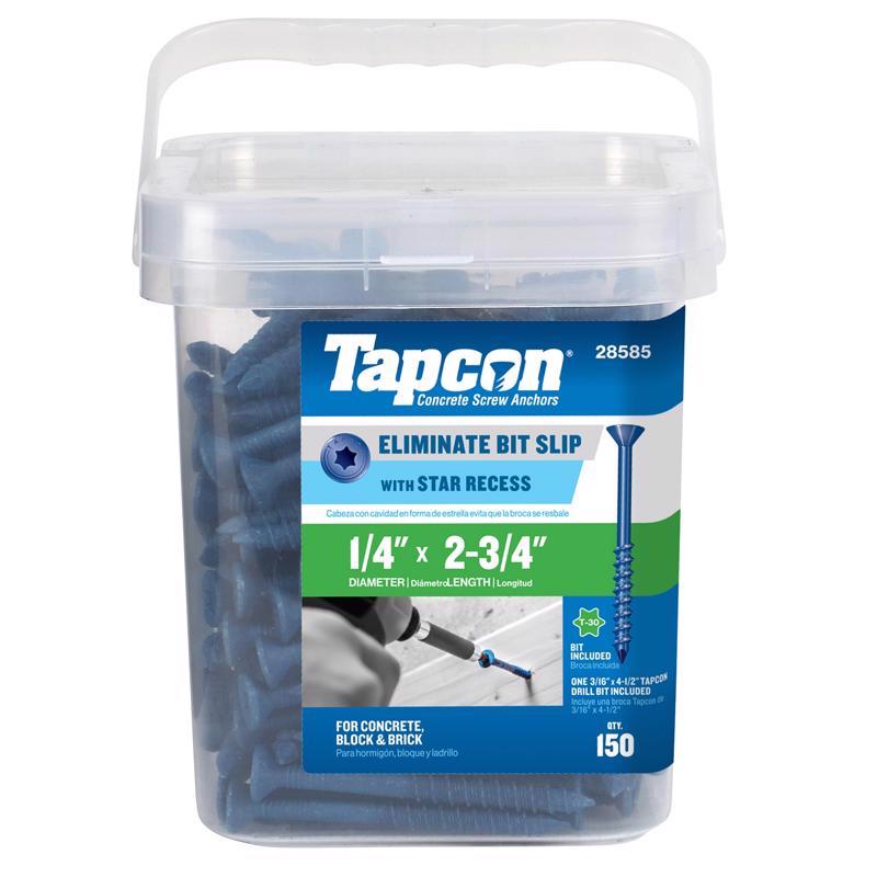 Tapcon 1/4 in. in. X 2-3/4 in. L Star Flat Head High/Low Concrete Screws