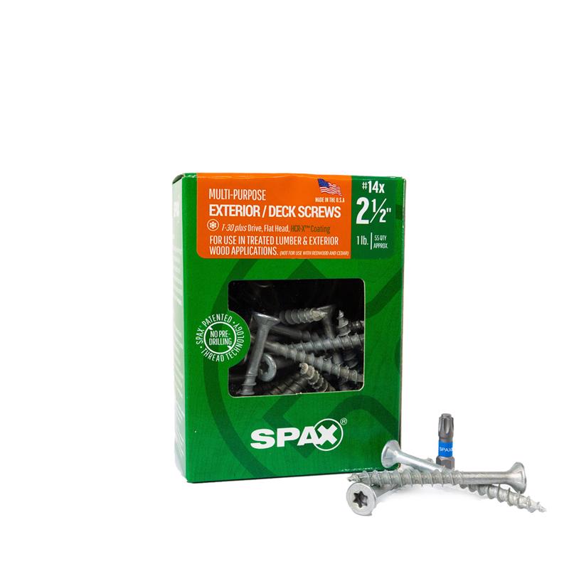 SPAX Multi-Material No. 14 Label X 2-1/2 in. L T30+ Flat Head Serrated Construction Screws (Pack of 5)