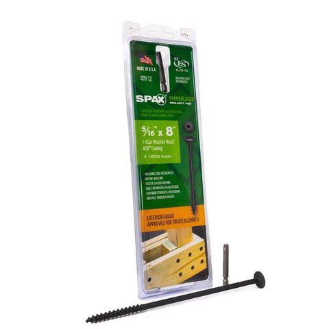 SPAX PowerLags 5/16 in. in. X 8 in. L T-40 Washer Head Serrated Structural Screws (Pack of 5)