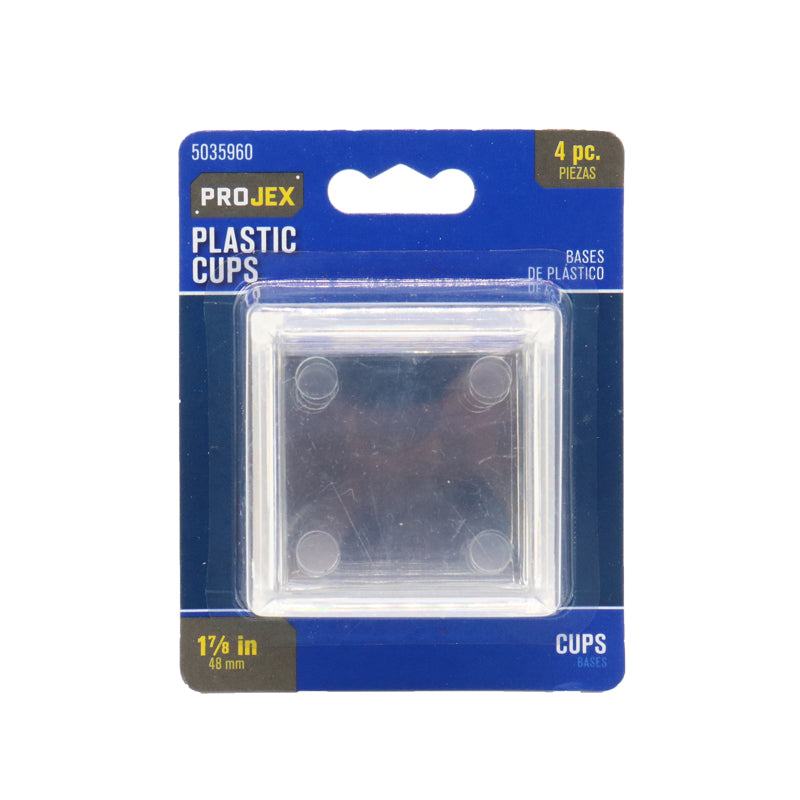 Projex Plastic Furniture Cups Clear Square 1-7/8 in. W X 1-7/8 in. L 4 pk
