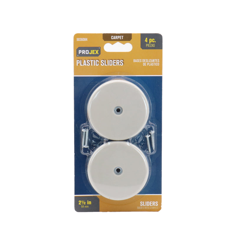 Projex White 2-1/2 in. Nail-On Plastic Chair Glide 4 pk