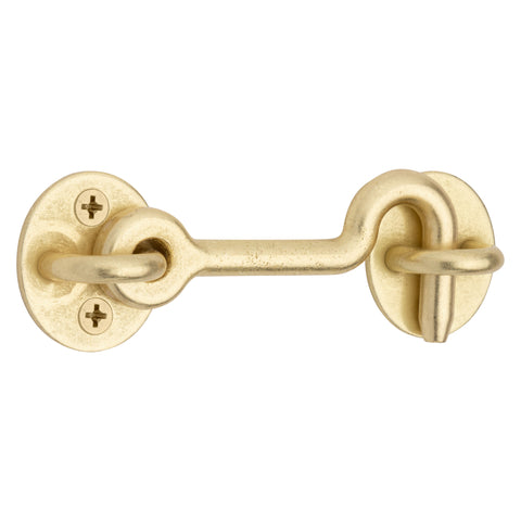National Hardware 4 in. L Brushed Gold Steel Hook and Eye Closure 1 pc