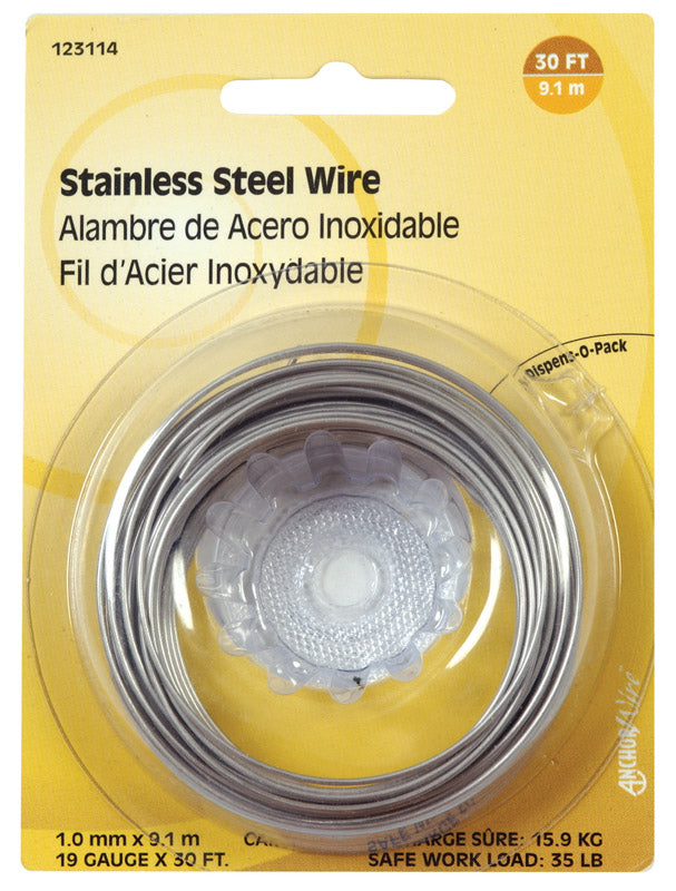 HILLMAN 30 ft. L Stainless Steel 19 Ga. Wire (Pack of 10)