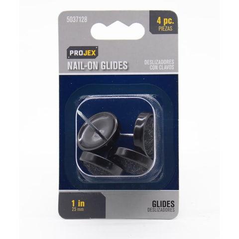 Projex Black 1 in. Nail-On Carpet Chair Glide 4 pk