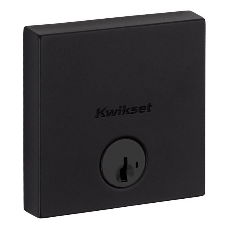 Kwikset Downtown SmartKey Security Matte Black Zinc Single Cylinder Smart Key Deadbolt