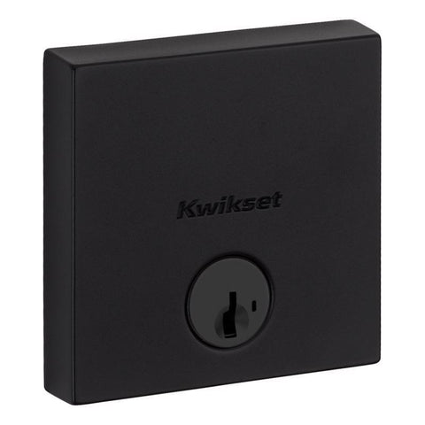 Kwikset Downtown SmartKey Security Matte Black Zinc Single Cylinder Smart Key Deadbolt