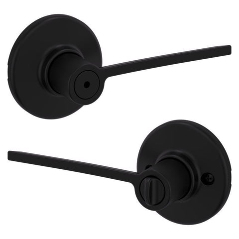 Kwikset Ladera Matte Black Privacy Lever