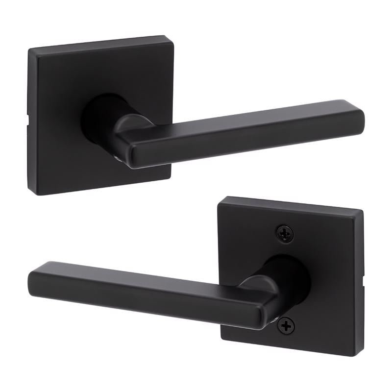Kwikset Halifax Signature Series Contemporary Matte Black Passage Lever