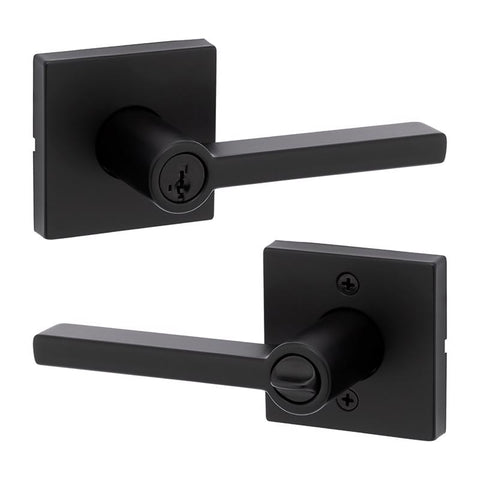Kwikset Halifax Signature Series Contemporary Matte Black Entry Lever 1-3/4 in.
