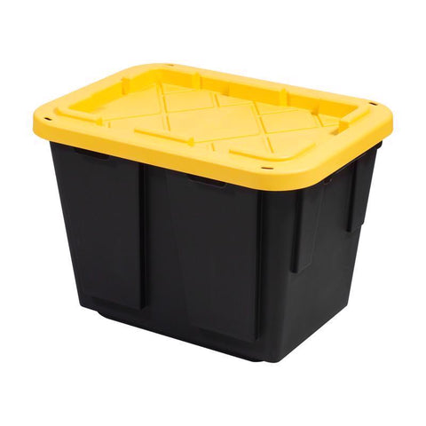 Greenmade Pro. Grade 12 gal Black/Yellow Snap Lock Storage Box 14.7 in. H X 15 in. W X 20.5 in. D St (Pack of 4)