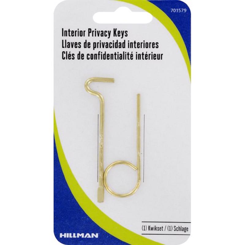 HILLMAN Privacy House/Office Emergency Key Single For Schlage/Kwikset Gold (Pack of 5)