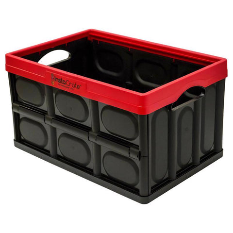 Greenmade InstaCrate 12 gal Black/Red Folding Crate 11.7 in. H X 14.2 in. W X 21 in. D Stackable (Pack of 4)