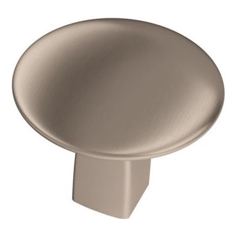 Amerock Riva Contemporary Cylinder Cabinet Knob 1-1/4 in. D 1-1/16 in. Satin Nickel 1 pk (Pack of 25)