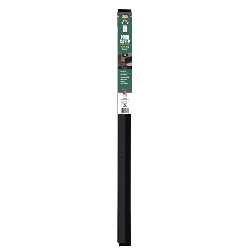 M-D Building Products Black Aluminum/Vinyl Sweep For Doors 36 in. L X 2.13 in. (Pack of 6)
