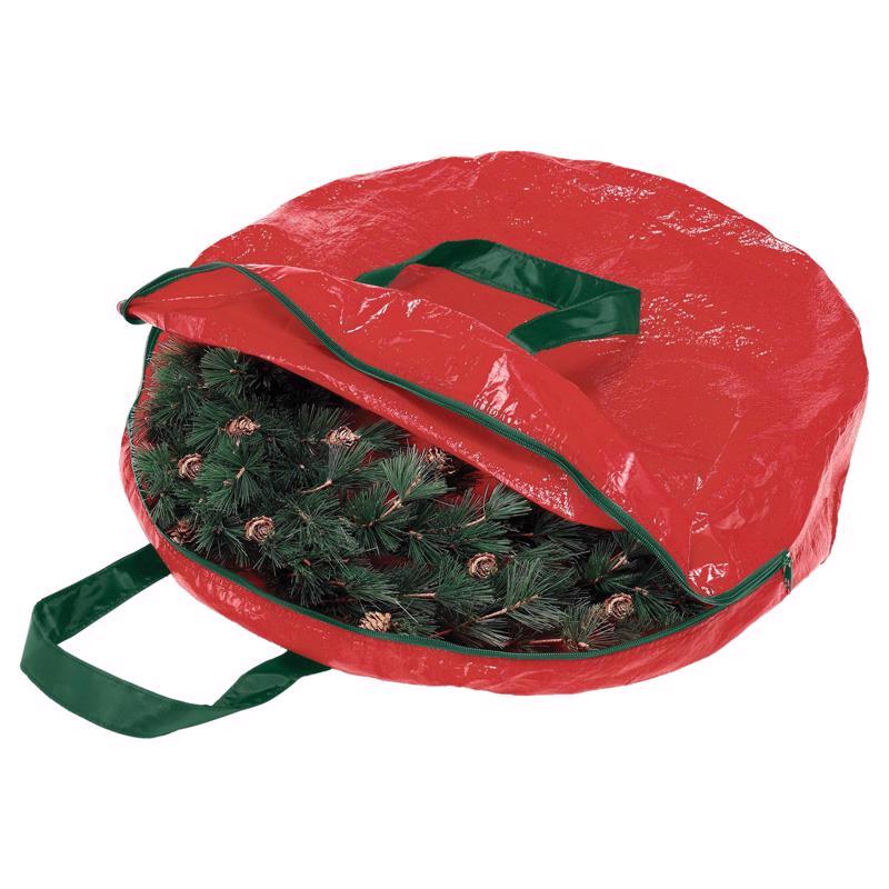 Whitmor Black/Red Wreath Storage Bag 17  H X 8 in. W X 1.8 in. D (Pack of 6)