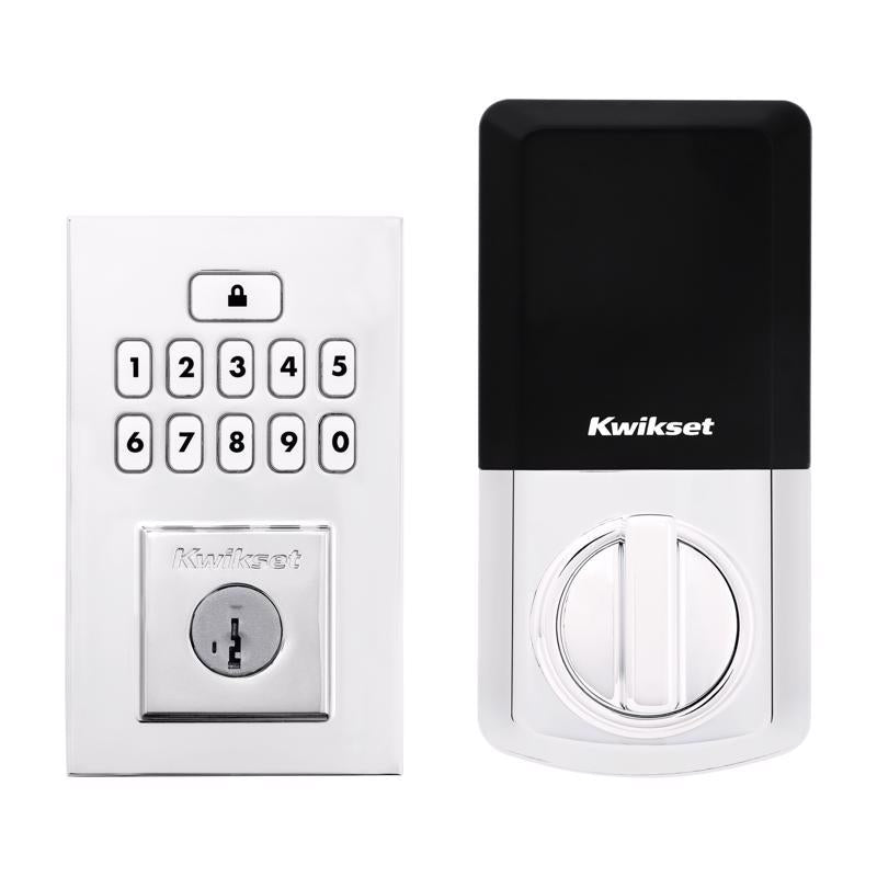 Cerrojo electrónico de metal Kwikset SmartCode en cromo pulido (paquete de 2)