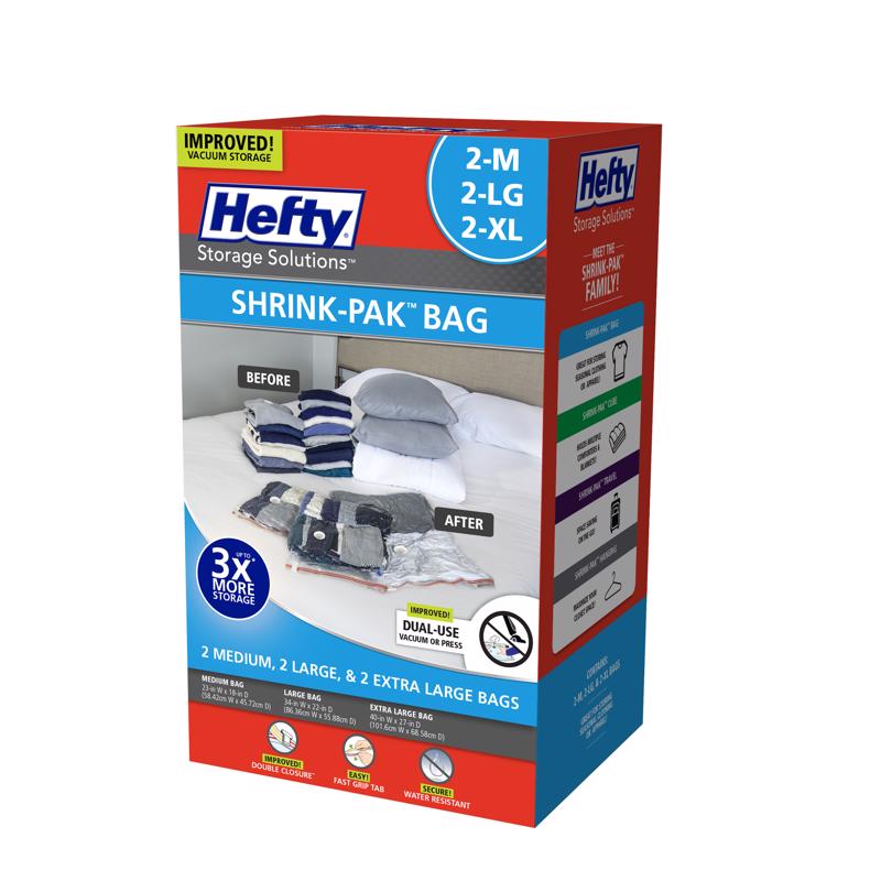 Bolsas de almacenamiento al vacío transparentes cúbicas Hefty Shrink-Pak (paquete de 2)
