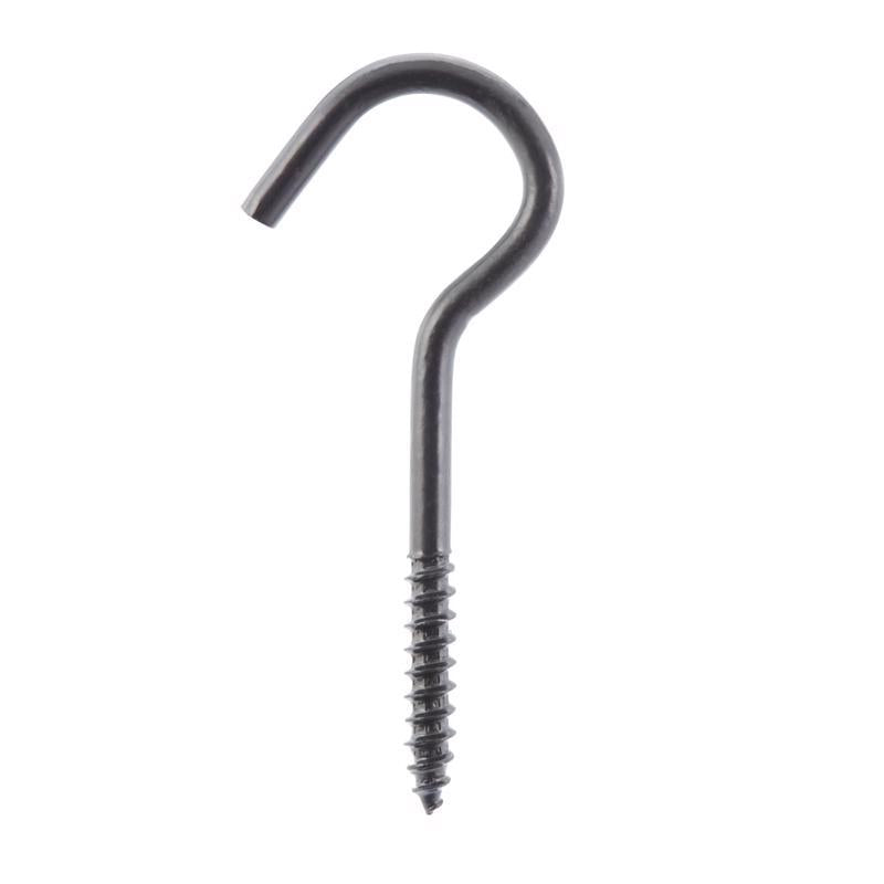 Wright Medium Matte Black Steel 3-3/8 in. L Ceiling Hook 50 lb 1 pk