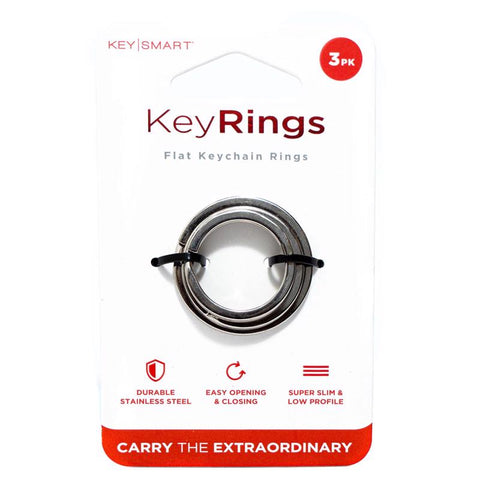 Anillo para llaves KeySmart de acero inoxidable plateado