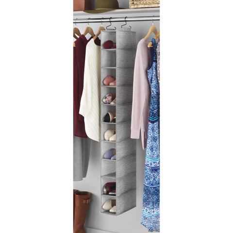 Organizador de zapatos colgante de tela Whitmor de 52 pulg. de alto x 11 pulg. de ancho x 5,5 pulg. de largo