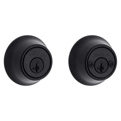 Kwikset SmartKey Security Matte Black Metal Double Cylinder Deadbolt