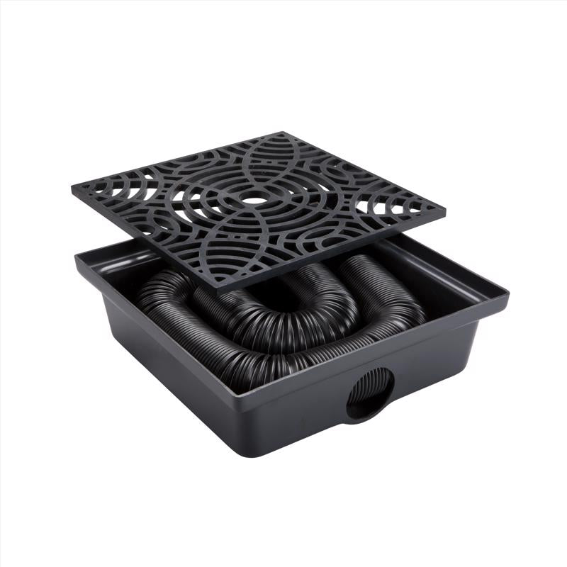 StealthDrain 4.25 in. H X 12 in. W X 12 each L Black Vinyl Downspout Extension