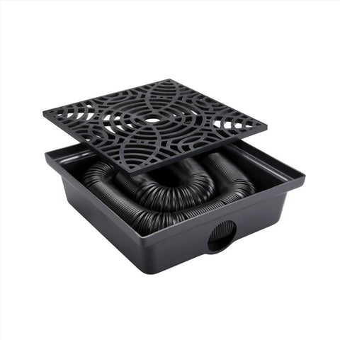 StealthDrain 4.25 in. H X 12 in. W X 12 each L Black Vinyl Downspout Extension