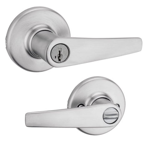 Kwikset Delta Traditional Satin Chrome Entry Lever 1-3/8 in.