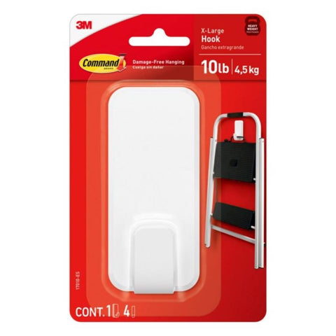 Gancho de plástico extragrande 3M Command, 4,47 pulg. de largo, 1 ud.