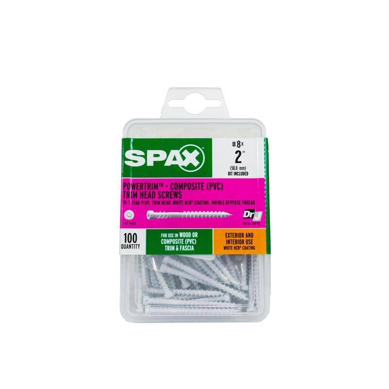 Tornillos de corte dentados SPAX PowerTrim No. 8 Label de 2 pulg. de largo con cabeza de estrella
