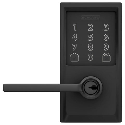 Schlage Encode Matte Black Metal Wi-Fi Deadbolt with Latitude Lever