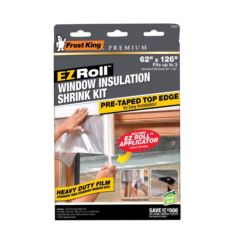 Kit de película aislante para ventanas interiores Frost King EZRoll, 126 pulg. de largo x 62 pulg. de ancho, 1 paquete