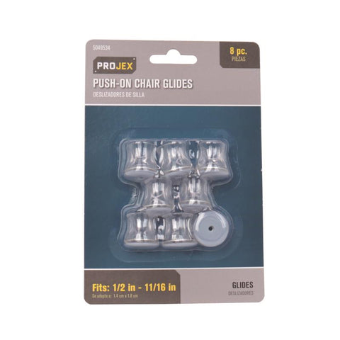 Projex Gray 1 in. Push-On Polymer Chair Glide 8 pk