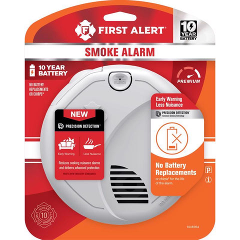 First Alert 10-Year Battery Ionization/Photoelectric Dual Sensor Smoke Detector 1 pk
