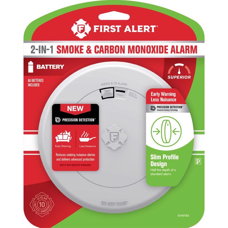 First Alert Battery-Powered Photoelectric Slim Smoke and Carbon Monoxide Detector 1 each