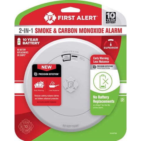 First Alert 10-Year Battery Electrochemical/Photoelectric Slim Smoke and Carbon Monoxide Detector 1 (Pack of 4)