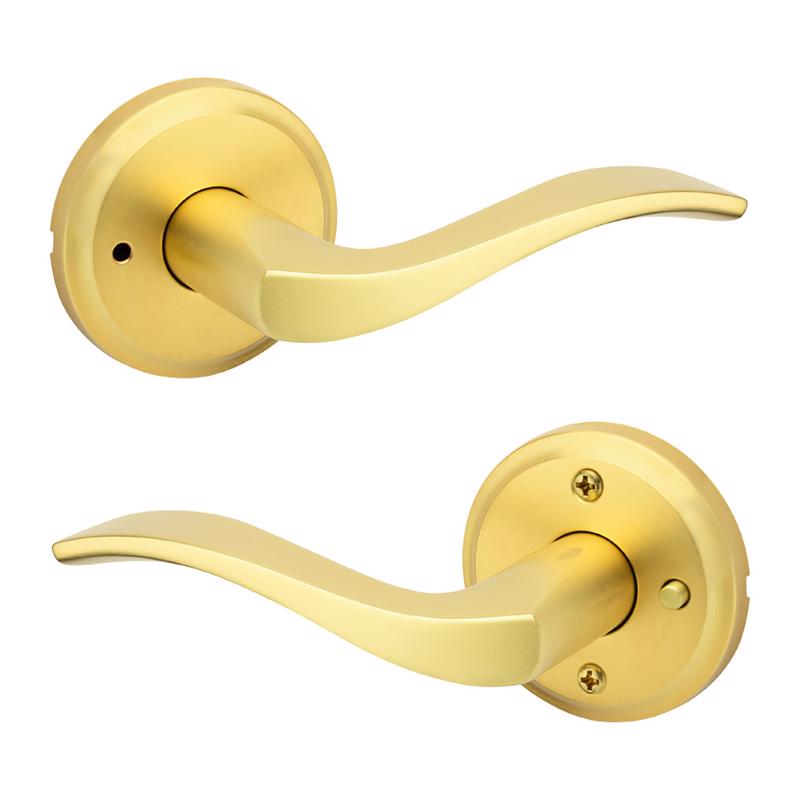 Kwikset Sedona Transitional Satin Brass Privacy Lever