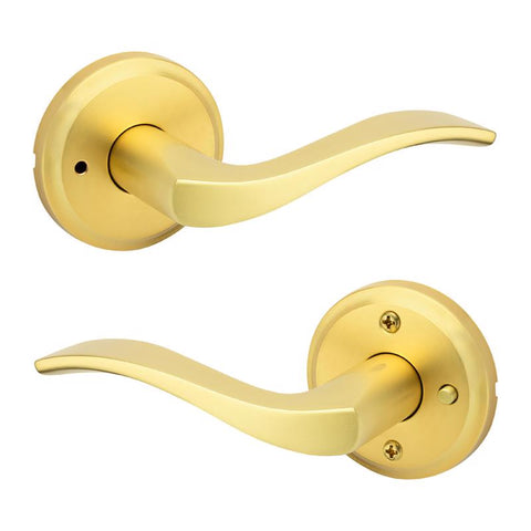 Kwikset Sedona Transitional Satin Brass Privacy Lever