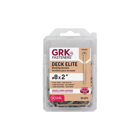 GRK Fasteners No. 8 in. X 2 in. L Star Climatek W-Cut Wood Screws 110 pk
