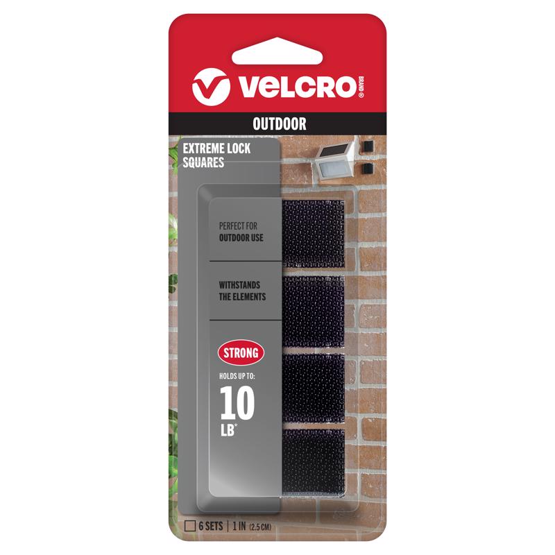 VELCRO Brand Cierre de gancho y bucle de nailon pequeño 1 pulg. L paquete de 6