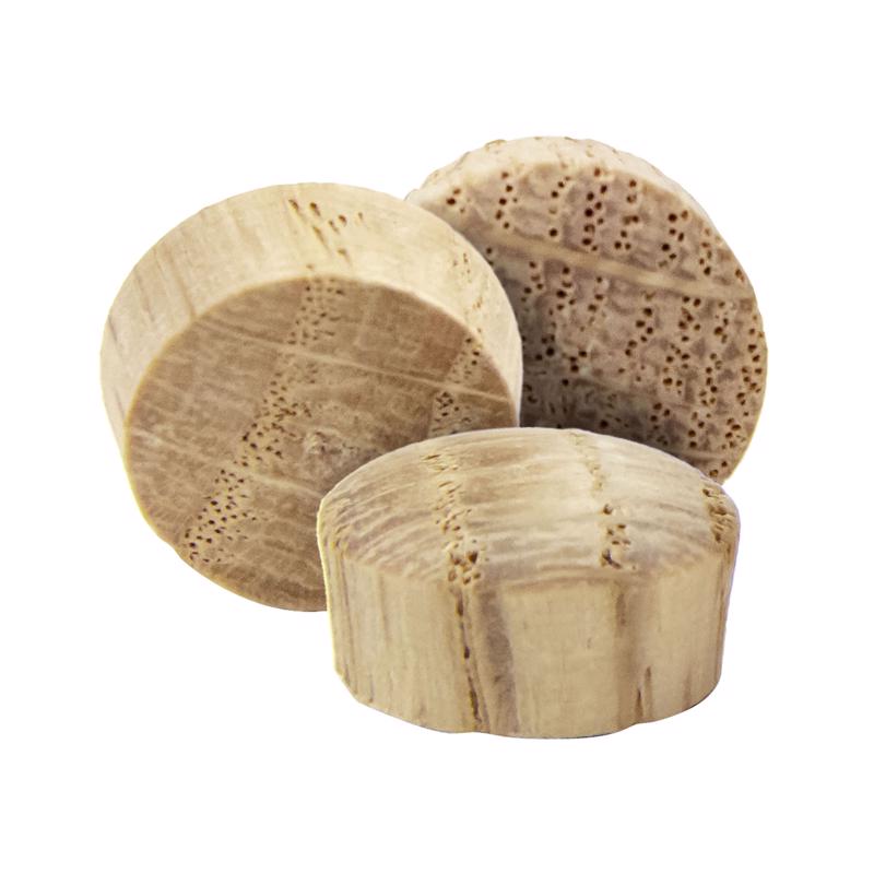 Tapón de cabeza redondo de roble Richelieu 1/2 pulg. de diámetro x .5 pulg. de largo, paquete de 25, natural (paquete de 5)