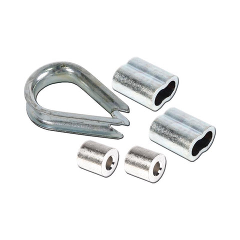 Koch Industries Zinc-Plated Aluminum 1/8 in. D Wire Rope Clips and Thimble (Pack of 10)