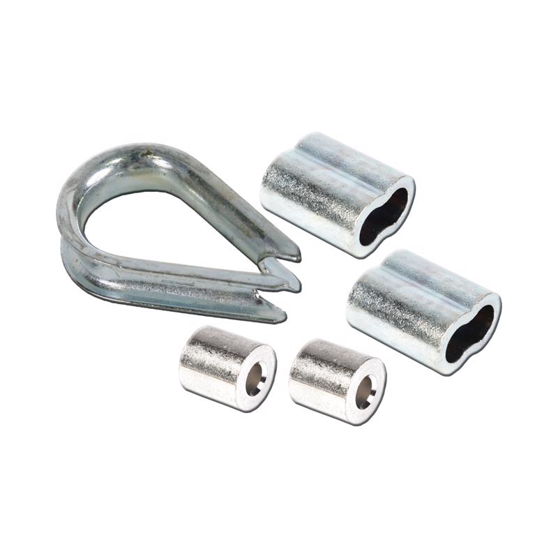 Koch Industries Zinc-Plated Aluminum 3/16 in. D Wire Rope Clips and Thimble (Pack of 10)