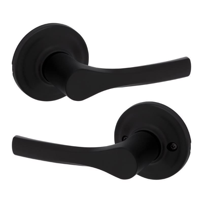 Kwikset Henley Contemporary Matte Black Passage Lever