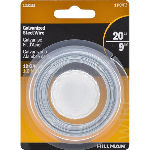 HILLMAN 50 ft. L Galvanized Steel 19 Ga. Wire (Pack of 10)