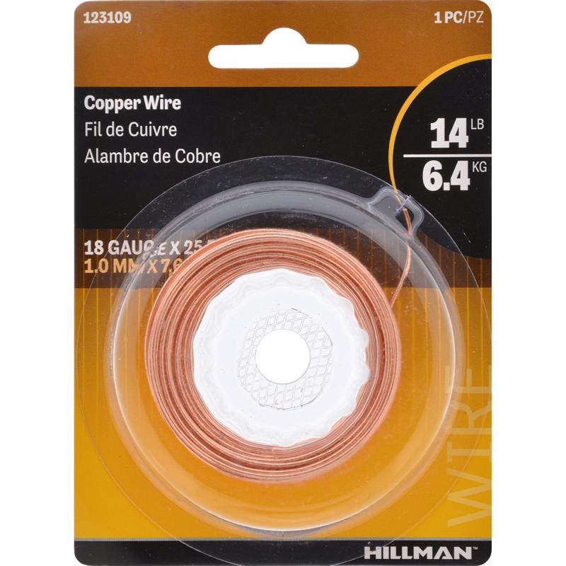 HILLMAN 25 ft. L Copper 18 Ga. Hobby Wire (Pack of 10)