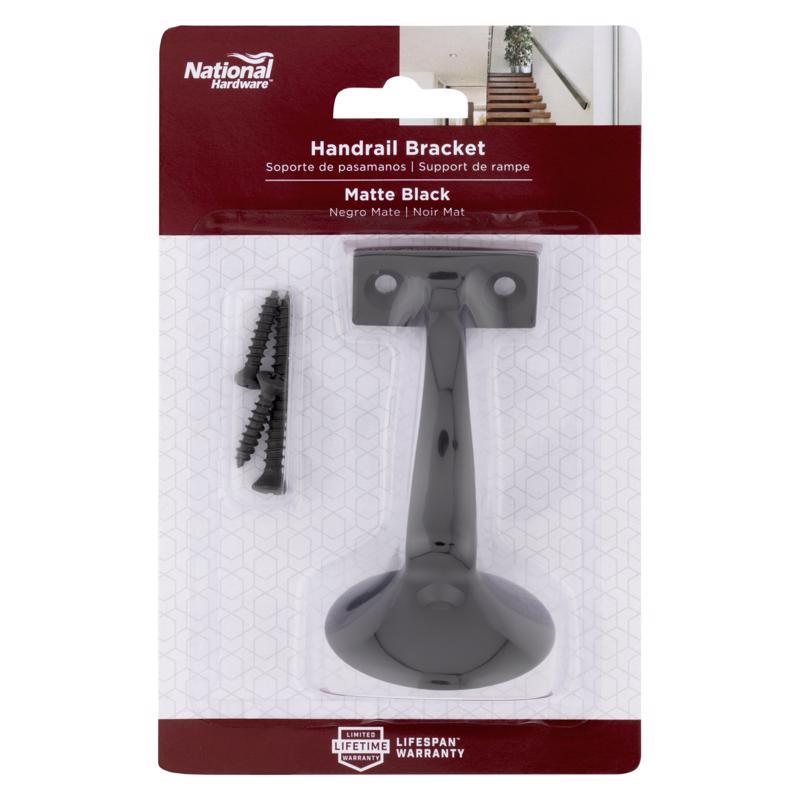 National Hardware Black Zinc Die-Cast Handrail Bracket (Pack of 5)
