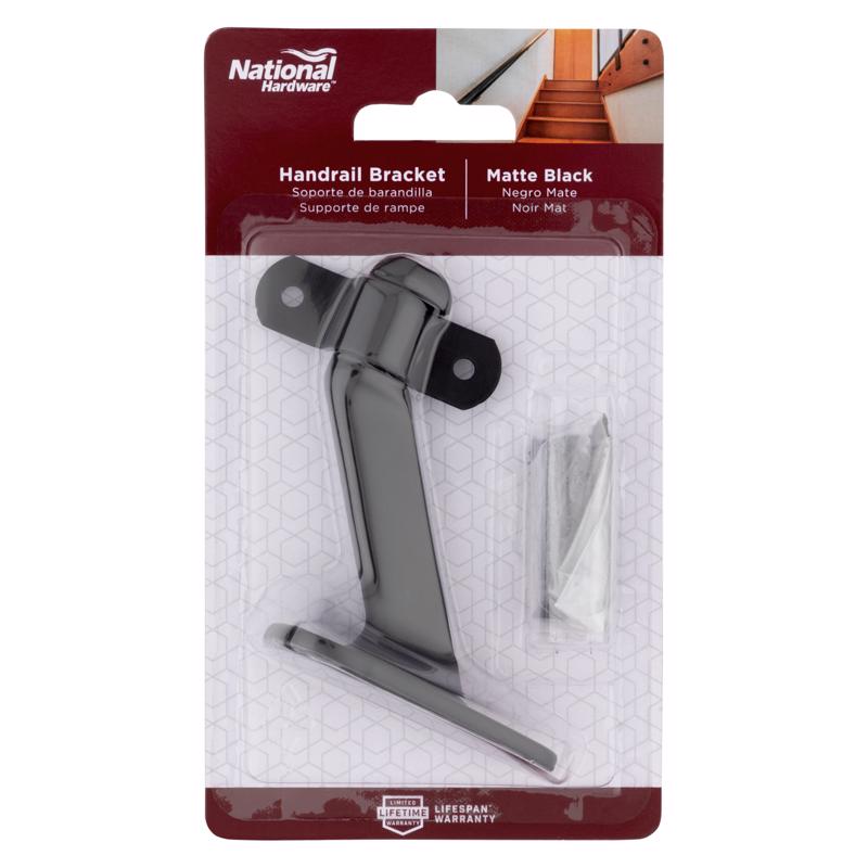 National Hardware Black Steel Handrail Bracket (Pack of 5)